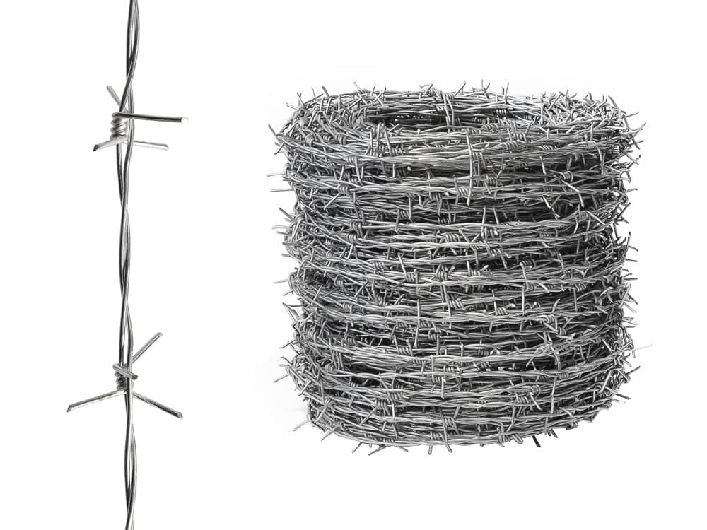 Дріт колючий двоосновний д.2.5 мм, цинк, моток 100м